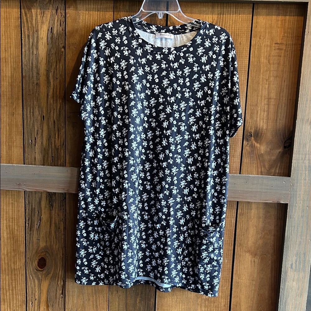 Floral Black and White Shirt